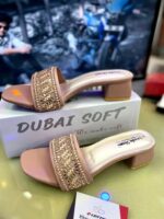 Pearl Elegance Ladies Block Heel Sandal – Coffee Brown - ছবি 3
